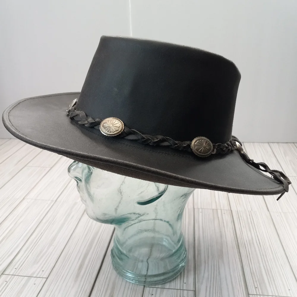 Vintage Western Mexico Leather Concho Hat